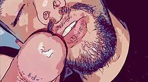 Gay animation where the bottom gets his mouth fucked by a big thick cock 😈