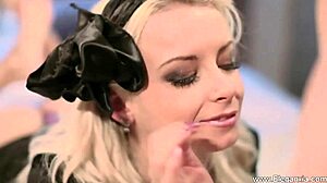 Beautiful blonde amateur gives cute blowjob with facial and swallow in oral session