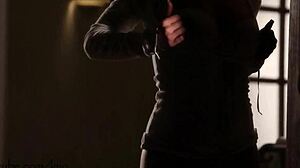 European Babe Rips Clothes While Stripping?