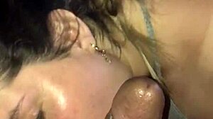 In this homemade scene, the Latina amateur gives a deepthroat blowjob to her black lover and swallows everything.