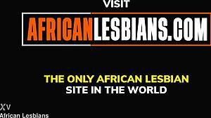 Hot lesbian scene with an African couple with intense orgasms