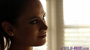 Beautiful oiled up lesbian scene with tribbing and glasses