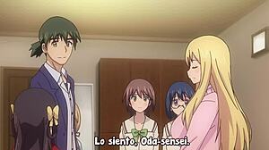 Nobunaga-sensei anime wife sucks big tits in hentai scene.