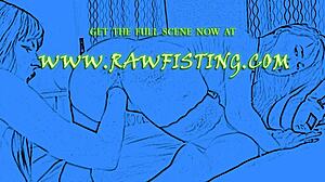 Blonde Fisted Hard by Another Blonde in Lesbian Play