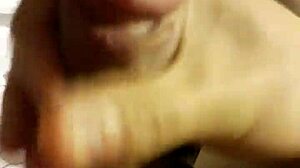 amateur jerks off his big cock hard now!