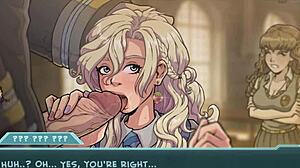 Akaburs star channel features brunette with big tits giving hogwarts blowjob and swallowing cumshot