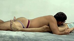 amateur mexican twink sucks muscular guy's ass first time