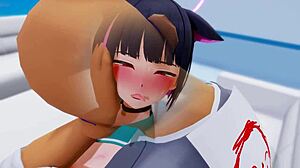 Kazusa engages in 3d hentai action