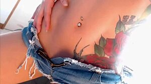 Gorgeous blonde with perfect body boldly teases her ass on webcam.