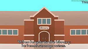 Bookworm feels passion in library hentai