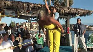 College students undress for a daytime competition in South Padre Island