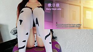 Lucky guy finishes with busty lactating friend in wild hentai action