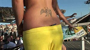 College students undress for a daytime competition in South Padre Island