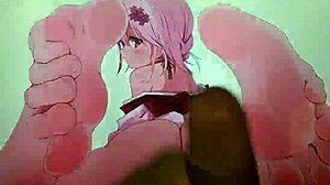 anime feet get cum tribute in hentai