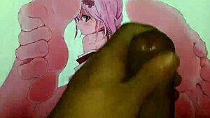 anime feet get cum tribute in hentai