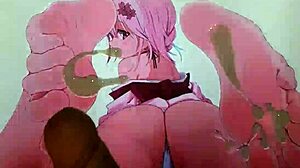 anime feet get cum tribute in hentai
