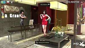 anime guy inserts cock into pussy in mens toilet