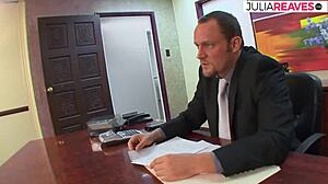 Hey, busty secretary Miley, ready for big cock action?