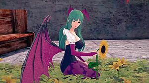 morrigan hates at first but then begs to be fucked full in halloween special