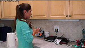 Dirty maid from Peru in hot scene with employer