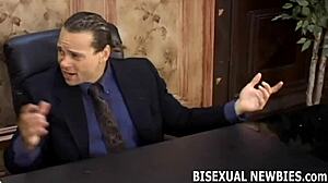 Bisexual femdom fun with a strapon