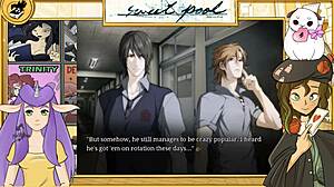Japanese college students having sex in an animated Yaoi game