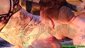 watch johnnygoodluck eat out tattooed babe penny archer then fuck her hard