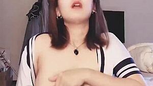 Asian amateur enjoys private relaxation time