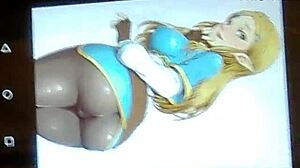 Latex clad Princess Zelda in anime style porn video
