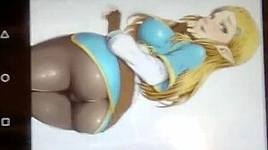 Latex clad Princess Zelda in anime style porn video