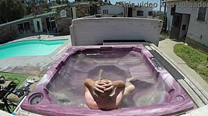 Skinny dayanara enjoys pov in hot tub jacuzzi