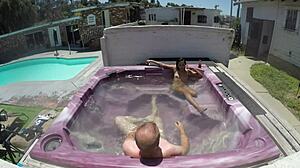Skinny dayanara enjoys pov in hot tub jacuzzi