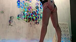 passionate beauty masturbates to crazy orgasm after christmass photoshoot