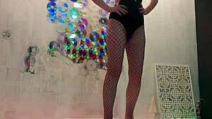 passionate beauty masturbates to crazy orgasm after christmass photoshoot