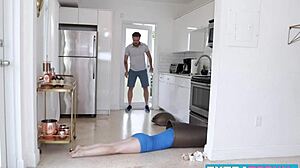 young klutz bambi black nailed hard before facial