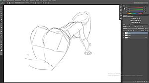 Beautiful anime style illustration of a hot doggy style scene