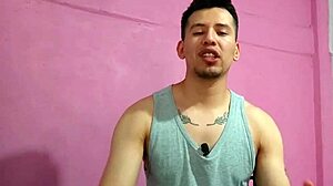 Plumber fucks me on the balcony with big cock