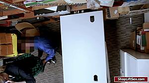 shoplifter's shaved pussy gets banged by monster cock 😏