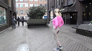 Girl pisses in her jeans while everyone watches
