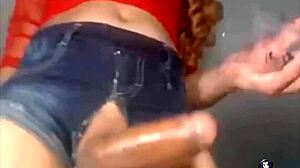 shemale enjoys a quiet cam session with her cock