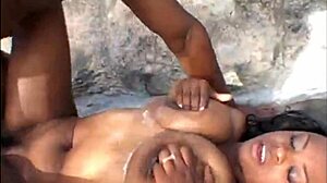 Black Bitch Feels Intense Pleasure Taking Big Cock By Pool