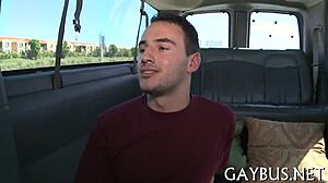 A gay guy enjoys fellatio in this porn scene