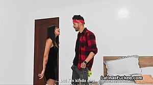 Latina roommate fingers herself craving monster cock in dorm