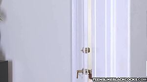 Small Tits Asian Babe Rides BBC Reverse Cowgirl After BJ