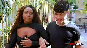 in lingerie, the brazilian amateur gives blowjob and creampie pussy fucking alongside gay friend in bisexual sex