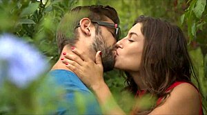 Public bush go around with a hot Latina babe