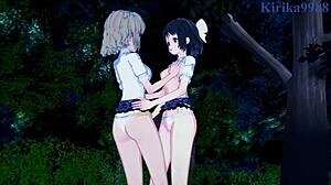 Hibiki Tachibana, Miku Kohinata, Laura Bodewig in Wild Lesbian Hentai Play