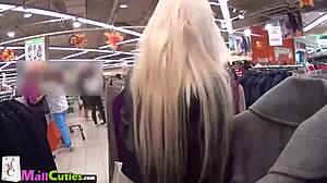 Brunette with small tits fucking outdoors