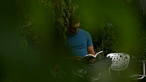 Public bush go around with a hot Latina babe