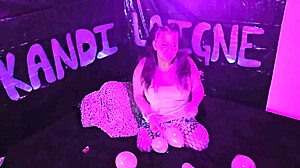 cute milf kandi laigne in balloon popping fetish. mature bbw with big natural tits